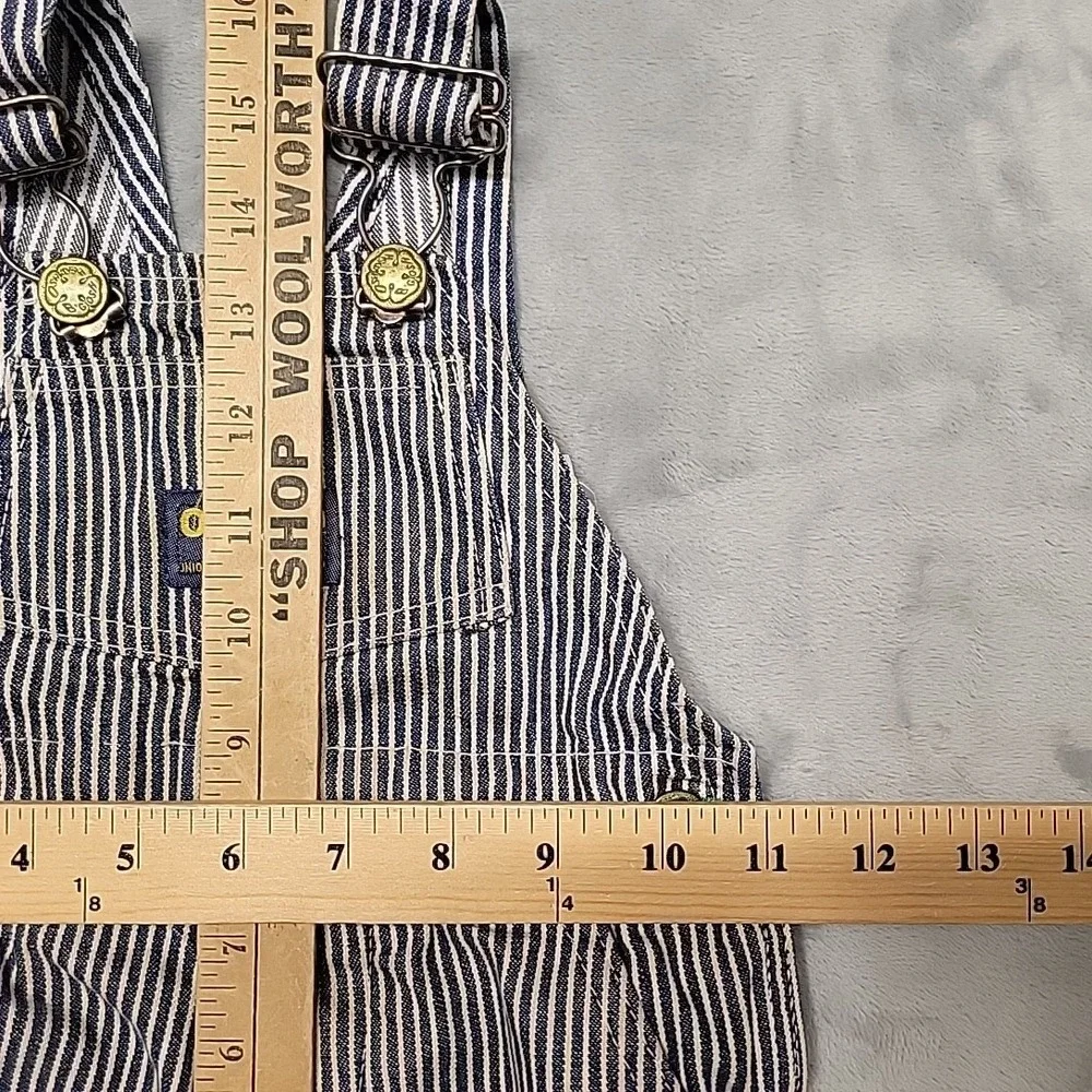 VTG OshKosh B'gosh Overalls Boys 4T Blue Hickory Stripe Vestbak Made In USA